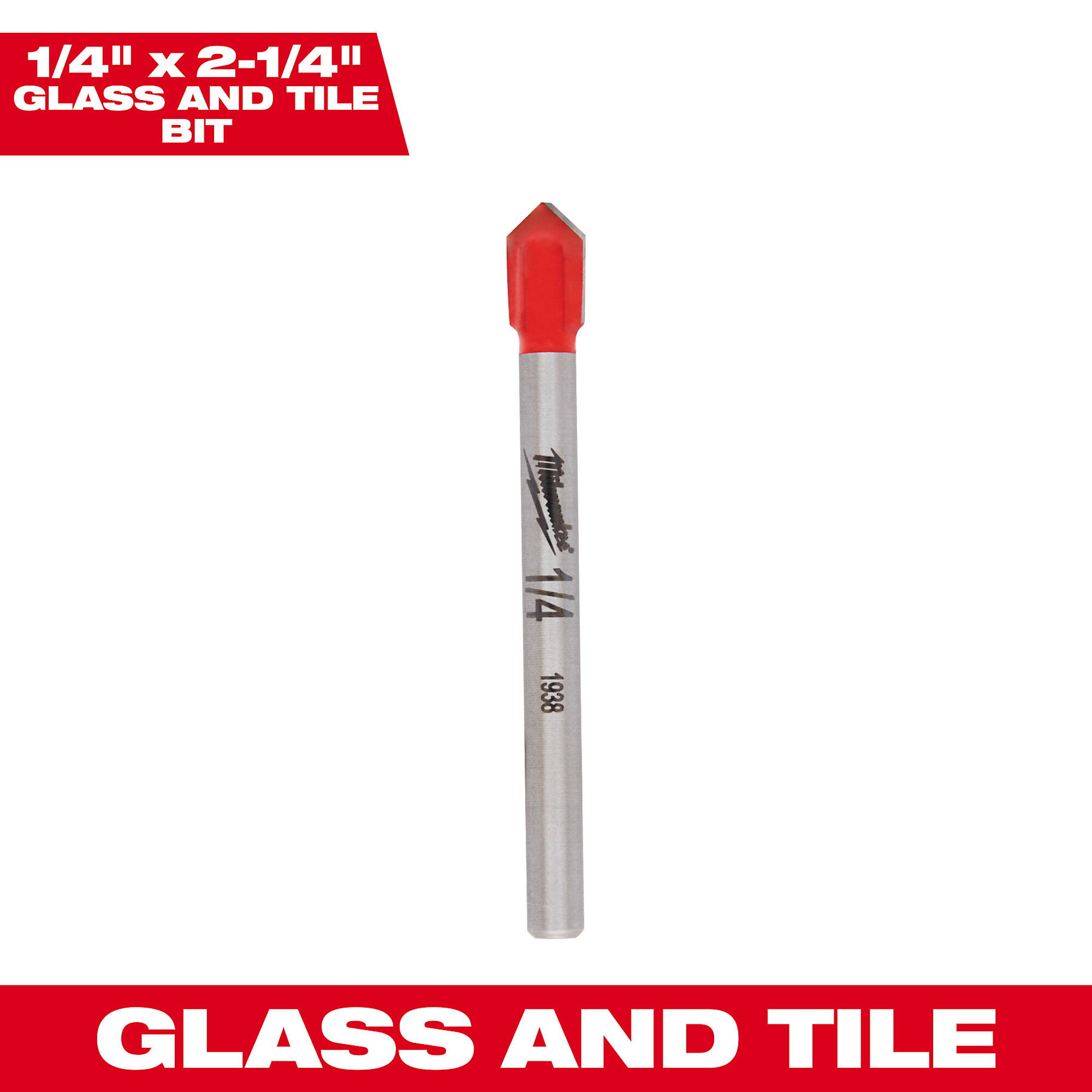 Milwaukee Glass and Tile Drill Bit, 1/4in. Diameter, Model# 48-20-8982